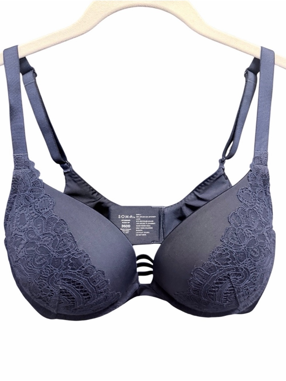 Soma Stunning Push Up Bra 36DD — Navy NWOT